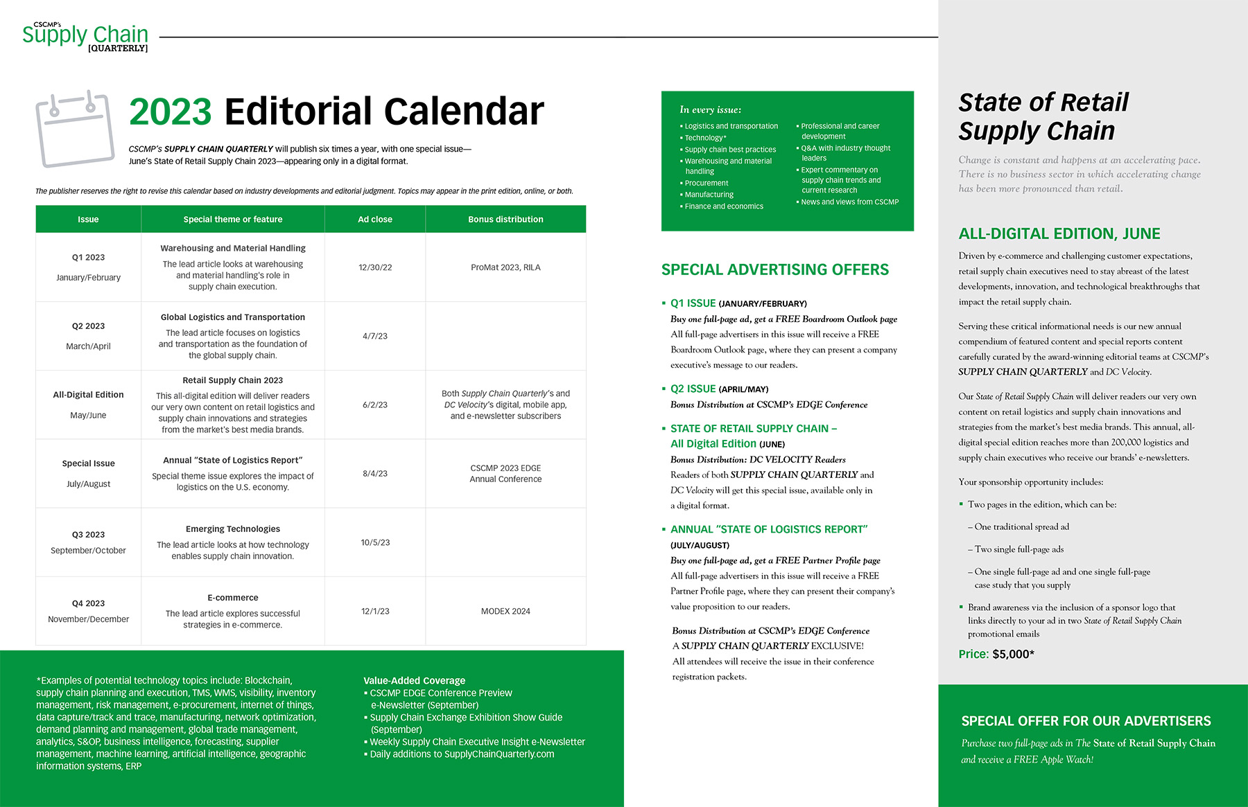 2023 Editorial Calendar AGiLE Business Media
